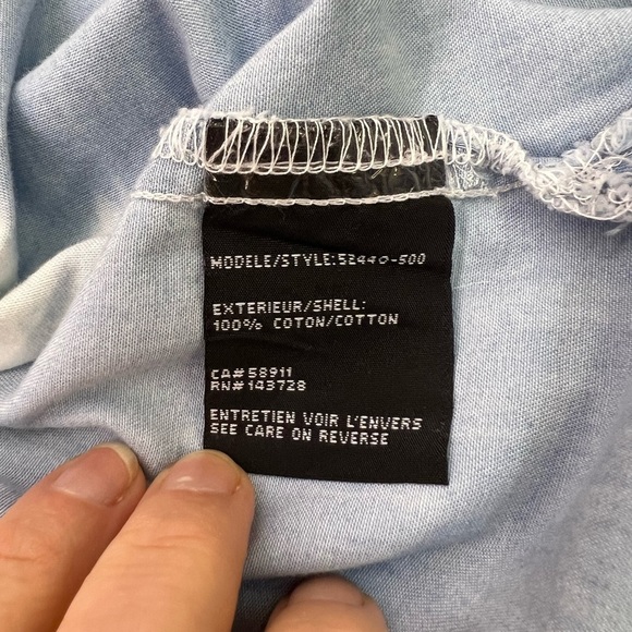 Tribal Jeans Women’s XL Dip Tie Dye Long Sleeve Button Down Shirt Blue White - Picture 8 of 9